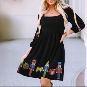 Suede nutcracker dress